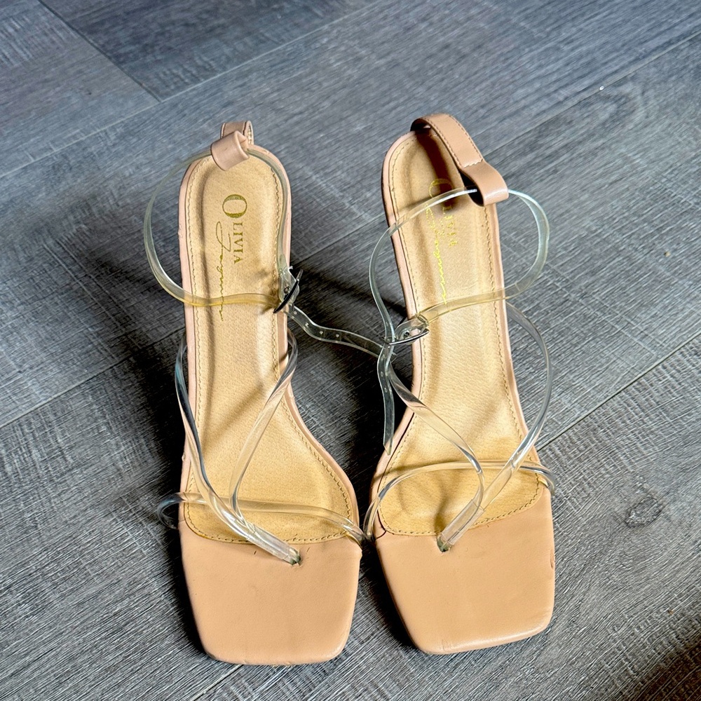 Chic Tan Strappy Heels by Olly Shoes